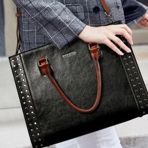 Bostanten Cruze Timeless Leather Designer Handbag Black & Brown